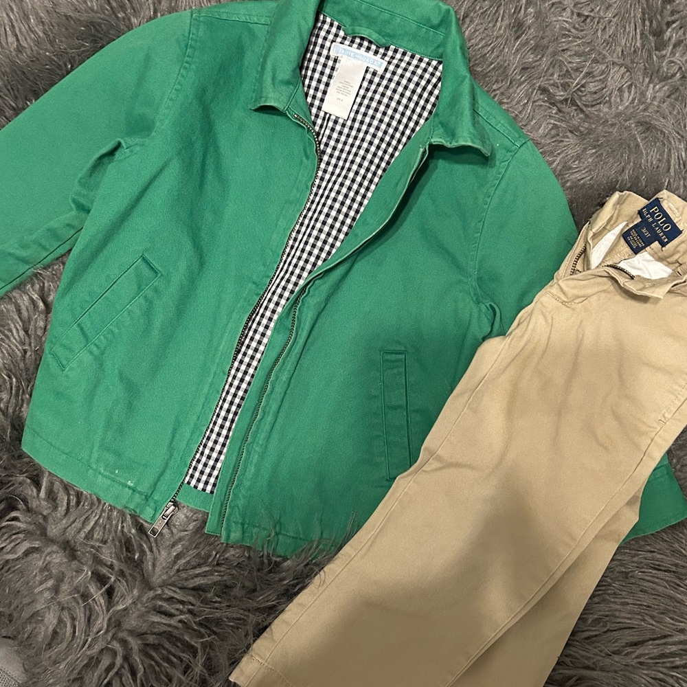 Polo by Ralph Lauren Tan Pants and Janie and Jack Cotton Coat